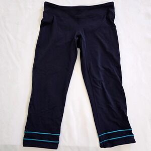 Lucy Activewear‎ XS Cropped Leggings Yoga Pants Navy Blue Athletic Workout Capri